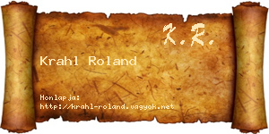 Krahl Roland névjegykártya